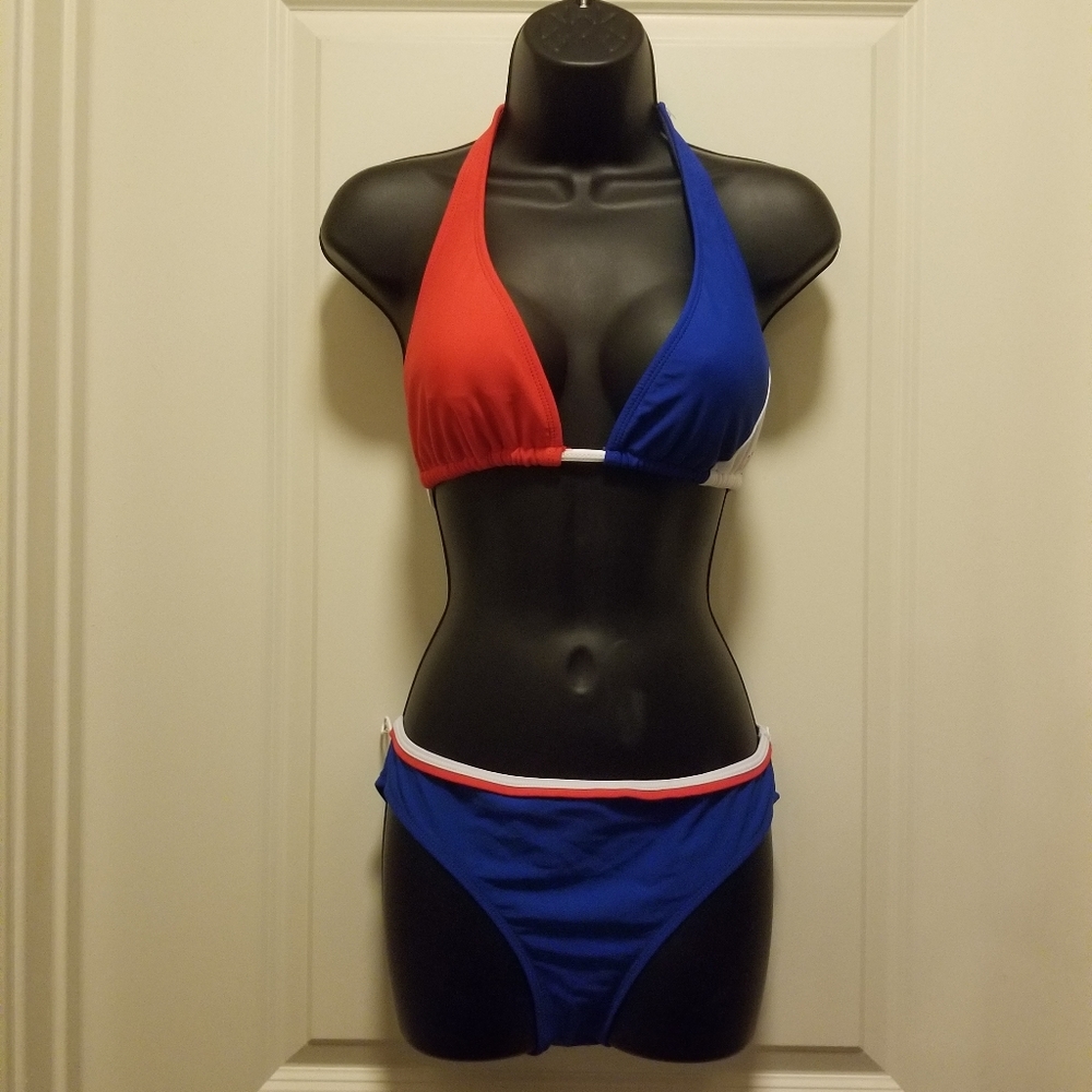Red/White/Blue/Light Gray Bikini